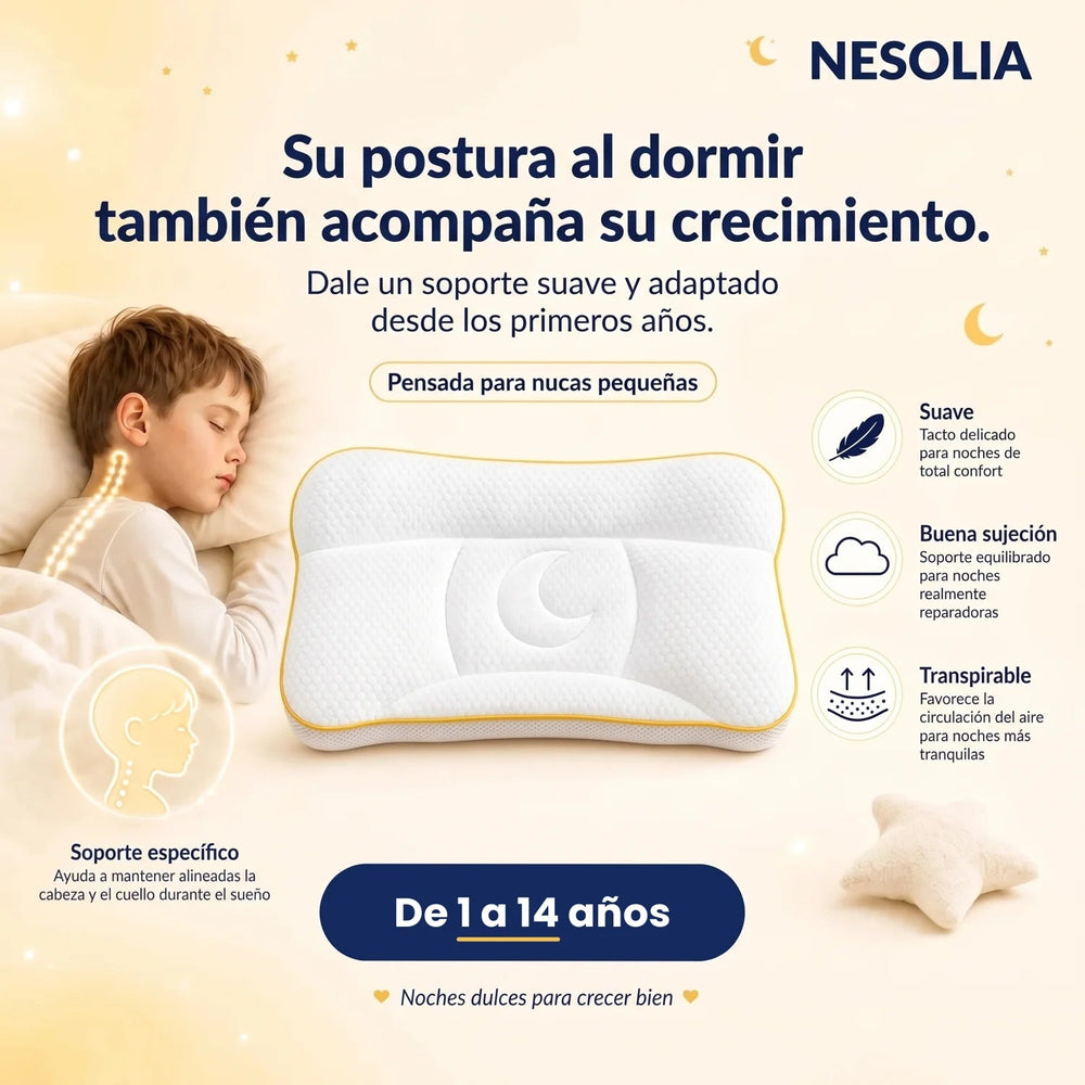 Almohada infantil NESOLIA pensada para su nuca