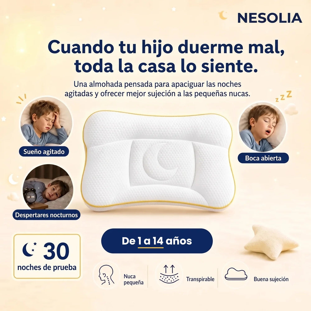 Almohada infantil NESOLIA pensada para su nuca