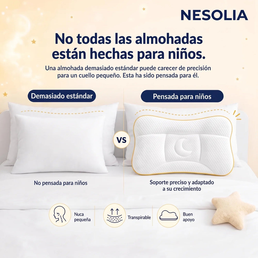 Almohada infantil NESOLIA pensada para su nuca