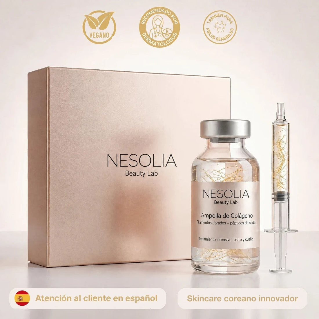 Sérum coreano Nesolia – Ampolla de Colágeno con péptidos de seda