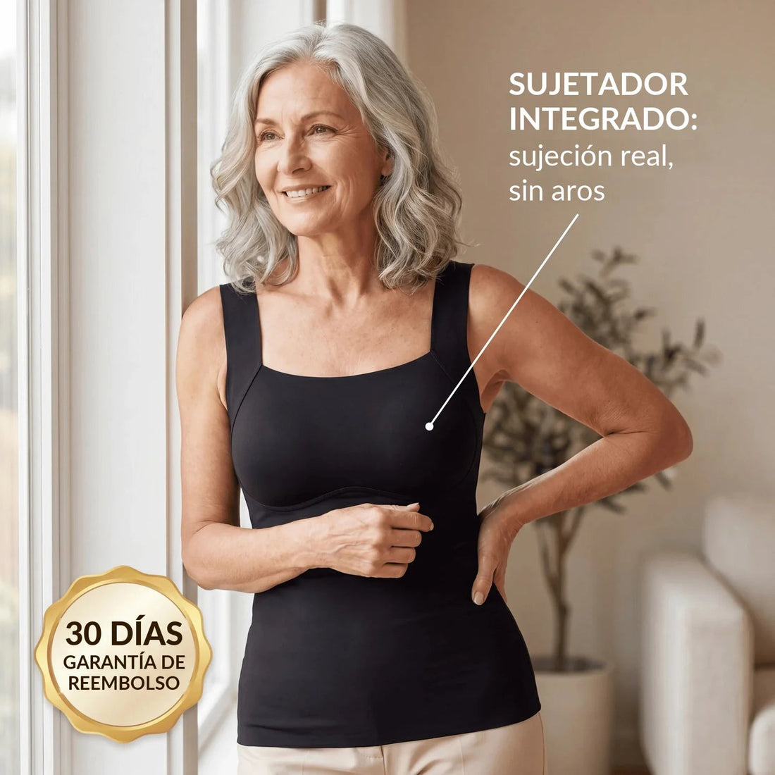 Sujetador integrado, sujeción real