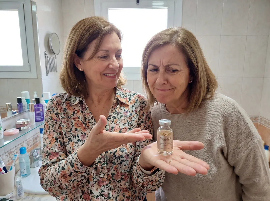 Pilar enseñando la ampolla